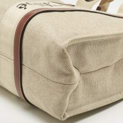 Pre Owned Chloe Beige/Brown Canvas and Leather Large Woody Tote