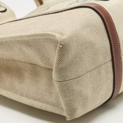 Pre Owned Chloe Beige/Brown Canvas and Leather Large Woody Tote