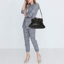 Pre Owned Chloe Black Leather Medium Paraty Shoulder Bag