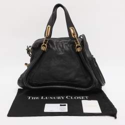 Pre Owned Chloe Black Leather Medium Paraty Shoulder Bag