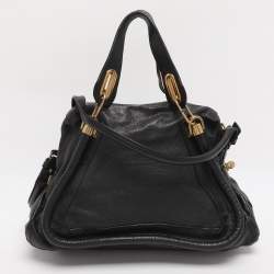 Pre Owned Chloe Black Leather Medium Paraty Shoulder Bag