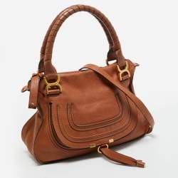Pre Owned Chloe Brown Leather Medium Marcie Shoulder Bag
