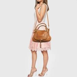 Pre Owned Chloe Brown Leather Medium Marcie Shoulder Bag
