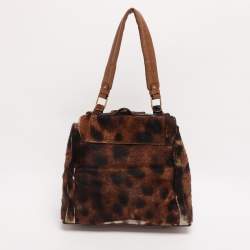 Pre Owned Chloe Brown Calfhair and Leather Darla Satchel 