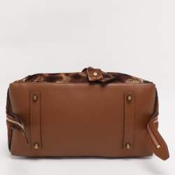 Pre Owned Chloe Brown Calfhair and Leather Darla Satchel 