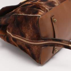 Pre Owned Chloe Brown Calfhair and Leather Darla Satchel 