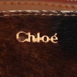 Pre Owned Chloe Brown Calfhair and Leather Darla Satchel 
