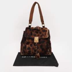 Pre Owned Chloe Brown Calfhair and Leather Darla Satchel 