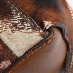 Pre Owned Chloe Brown Calfhair and Leather Darla Satchel 