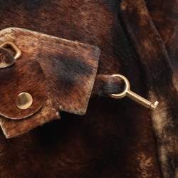 Pre Owned Chloe Brown Calfhair and Leather Darla Satchel 