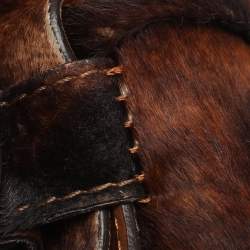 Pre Owned Chloe Brown Calfhair and Leather Darla Satchel 