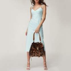 Pre Owned Chloe Brown Calfhair and Leather Darla Satchel 