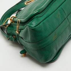 مملوكة مسبقًا حقيبة كتف كلوي "باراتي" بشريط عسكري متوسطة جلد أخضر زمردي