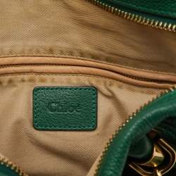 مملوكة مسبقًا حقيبة كتف كلوي "باراتي" بشريط عسكري متوسطة جلد أخضر زمردي