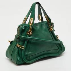 مملوكة مسبقًا حقيبة كتف كلوي "باراتي" بشريط عسكري متوسطة جلد أخضر زمردي