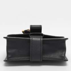 Pre Owned Chloé Navy Blue Croc Embossed Leather Mini Aby Shoulder Bag