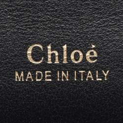 Pre Owned Chloé Navy Blue Croc Embossed Leather Mini Aby Shoulder Bag