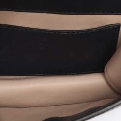 Pre Owned Chloé Navy Blue Croc Embossed Leather Mini Aby Shoulder Bag