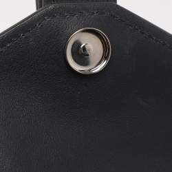 Pre Owned Chloé Navy Blue Croc Embossed Leather Mini Aby Shoulder Bag