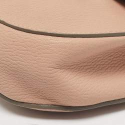 Pre Owned Chloé Peach Leather Mini Drew Chian Shoulder Bag