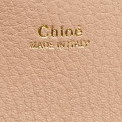 Pre Owned Chloé Peach Leather Mini Drew Chian Shoulder Bag