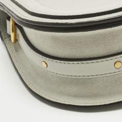 Pre Owned Chloe Grey Leather and Suede Small Nile Bracelet Shoulder Bag