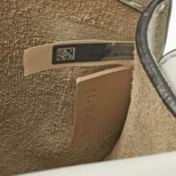 Pre Owned Chloe Grey Leather and Suede Small Nile Bracelet Shoulder Bag