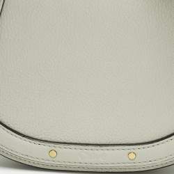 Pre Owned Chloe Grey Leather and Suede Small Nile Bracelet Shoulder Bag