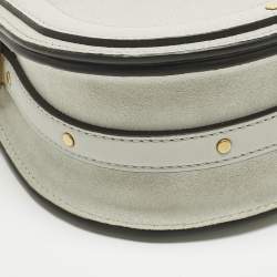 Pre Owned Chloe Grey Leather and Suede Small Nile Bracelet Shoulder Bag