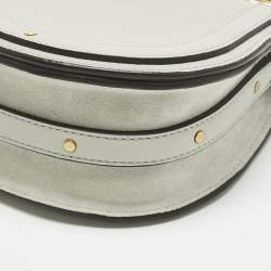 Pre Owned Chloe Grey Leather and Suede Small Nile Bracelet Shoulder Bag