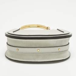 Pre Owned Chloe Grey Leather and Suede Small Nile Bracelet Shoulder Bag