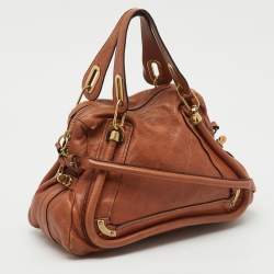 Pre Owned Chloe Brown Leather Medium Paraty Shoulder Bag