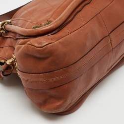 Pre Owned Chloe Brown Leather Medium Paraty Shoulder Bag