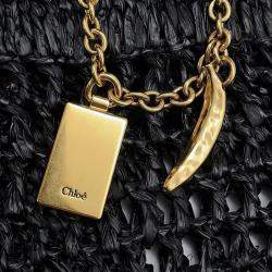 Pre Owned حقيبة يد توتس كلوي صيفية سوداء رافيا بنانا