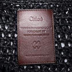 Pre Owned حقيبة يد توتس كلوي صيفية سوداء رافيا بنانا