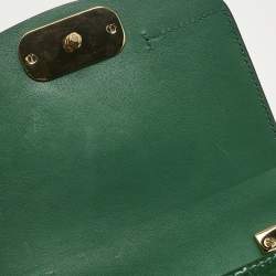 Pre Owned Chloe Green Croc Embossed Leather C Mini Crossbody Bag