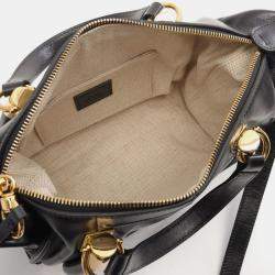 Pre Owned Chloe Chloe Paraty 24 Small Bag Handbag Leather Black