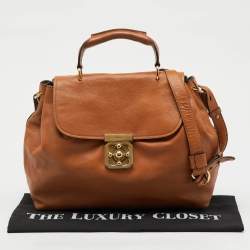 Pre Owned Chloe Orange Leather Medium Elsie Flap Top Handle Bag