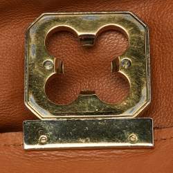 Pre Owned Chloe Orange Leather Medium Elsie Flap Top Handle Bag
