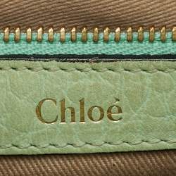 Pre Owned Chloe Green Leather Medium Sally Flap Shoulder Bag