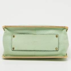 Pre Owned Chloe Green Leather Medium Sally Flap Shoulder Bag