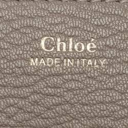 Pre Owned Chloe Taupe Grey Leather Small Drew Shoulder Bag