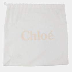 Pre Owned Chloe Woody 2Way Tote Bag Beige/Brown Canvas Leather Size Small