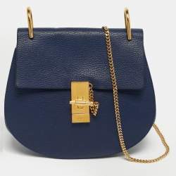 Pre Owned Chloe Navy Blue Medium Drew Shoulder Bag
