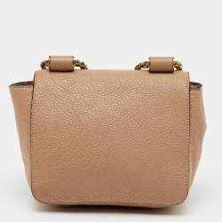Pre Owned Chloe Beige Leather Mini Elsie Crossbody Bag