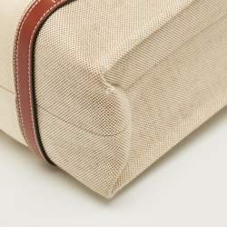 Pre Owned Chloe Beige/Brown Canvas Medium Woody Tote