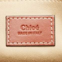 Pre Owned Chloe Beige/Brown Canvas Medium Woody Tote