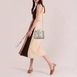 Pre Owned Chloé Pink/Beige Canvas and Leather Mini Woody Tote