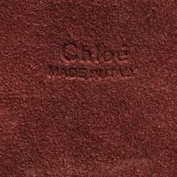 Pre Owned Chloé Burgundy Suede and Leather Small Drew Shoulder Bag