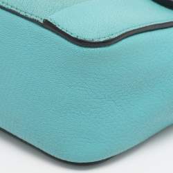 Pre Owned Chloe Turquoise Leather Mini Elsie Crossbody Bag